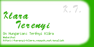 klara terenyi business card