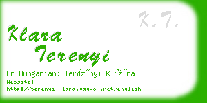 klara terenyi business card